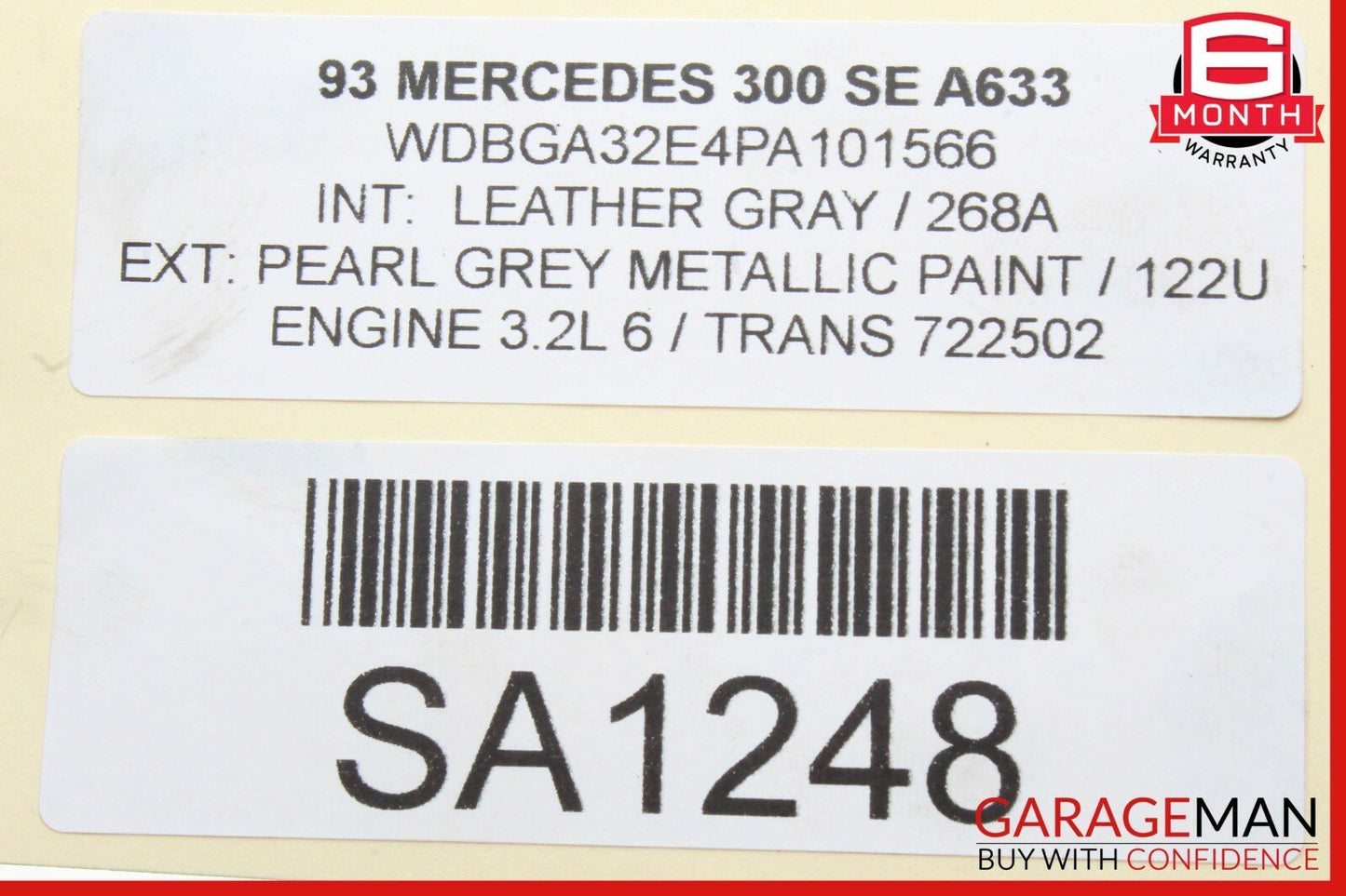 92-93 Mercedes W140 300SE Fuel Gas Pump Assembly