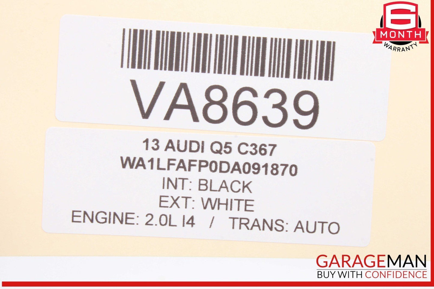09-18 Audi Q5 S6 SQ5 Rear Right Passenger Side Window Regulator Motor 8K0959812A