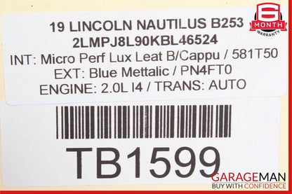 19-20 Lincoln Nautilus 2.0L Engine Starter Motor 12V K2GT11000BC OEM