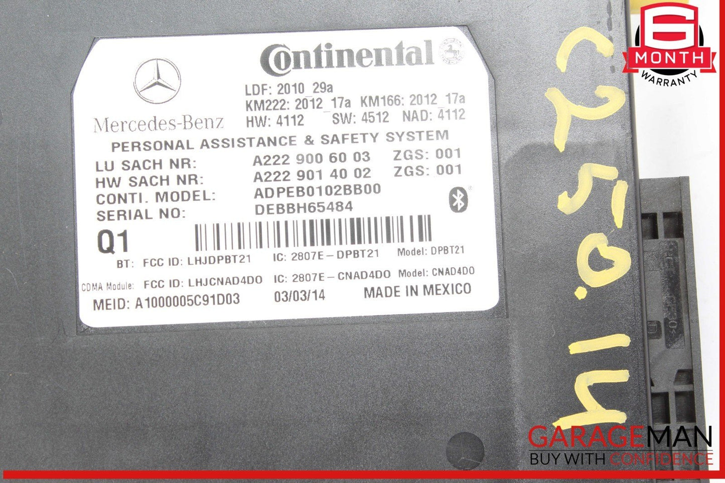 12-15 Mercedes W204 C250 CGI Communication Control Module 2229006003 OEM