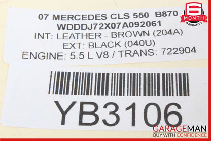01-09 Mercedes W219 CLS550 C230 E350 Trunk Lid Lock Latch Handle 2037500893 OEM