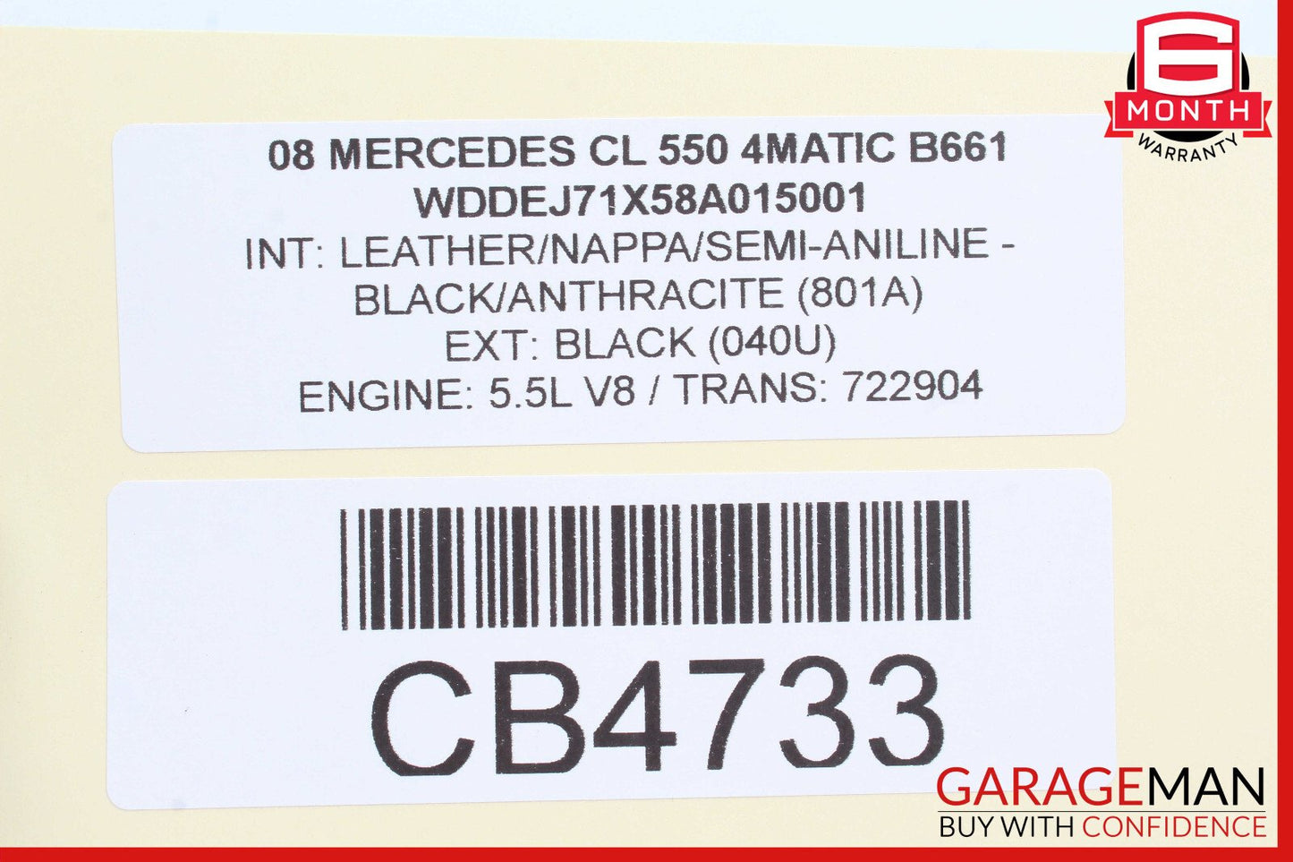 07-14 Mercedes W216 CL550 Front Right / Left Side Seat Headrest Head Rest OEM