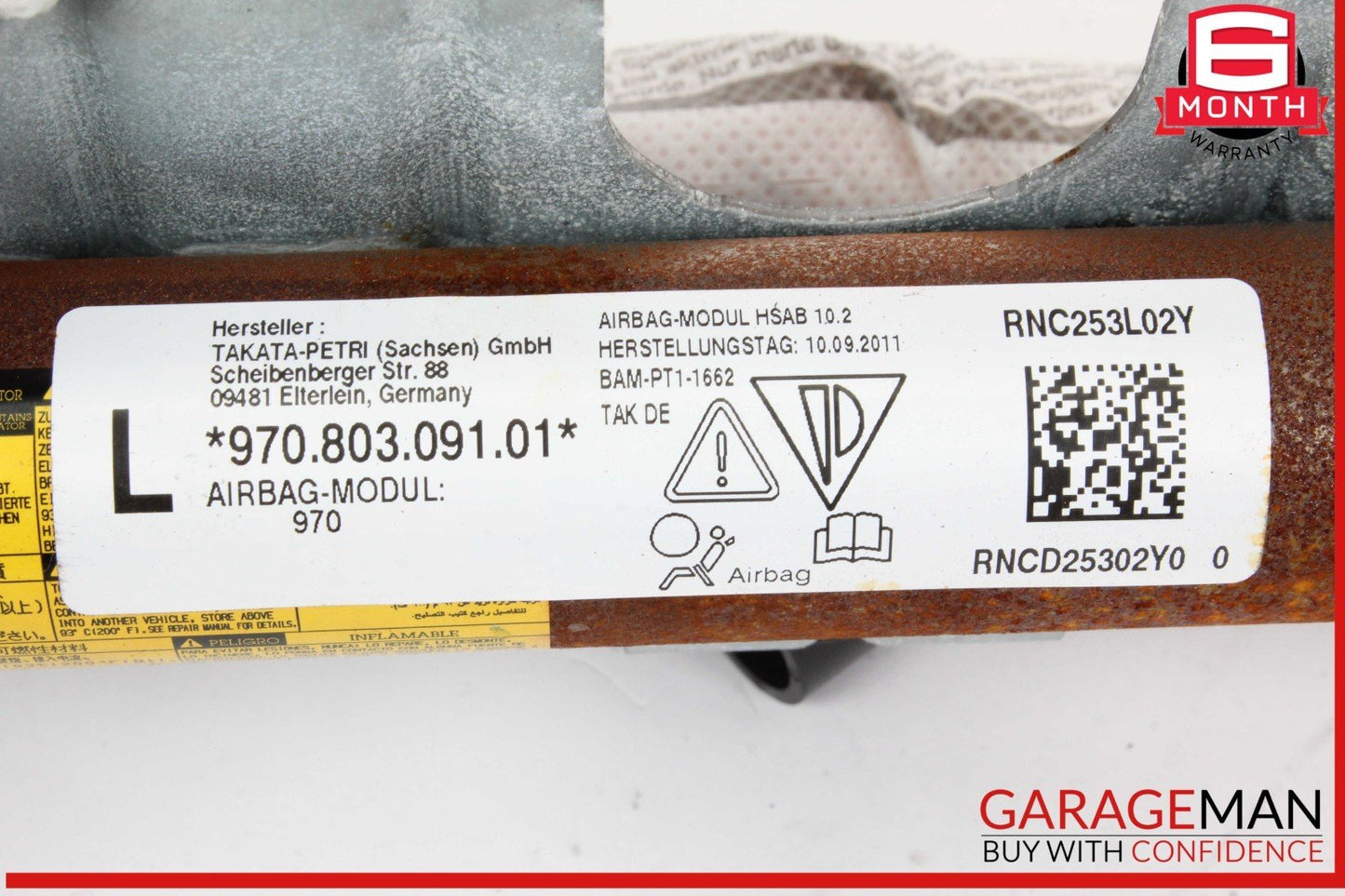 10-16 Porsche Panamera 970 Left Side Roof Curtain Airbag Air Bag 97080309101 OEM