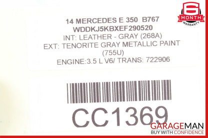 10-16 Mercedes W207 E350 Front Right Side Seat Belt Seatbelt Retractor Assembly