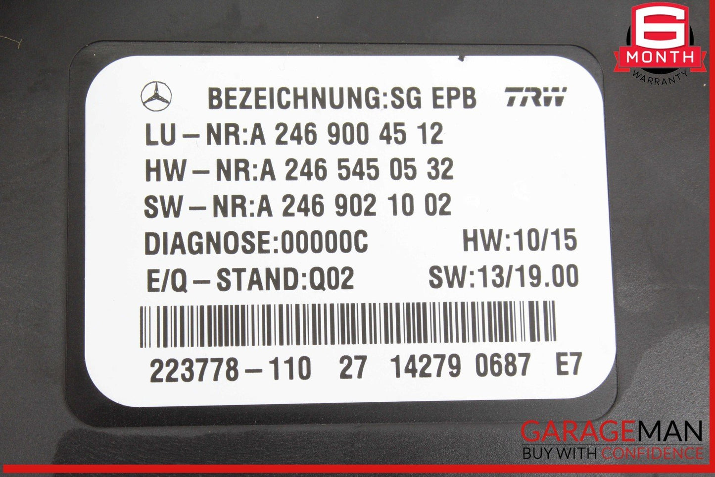 12-20 Mercedes W117 CLA250 SLK350 Hand Parking Brake Control Module Unit OEM
