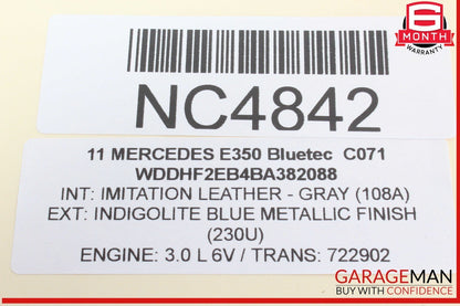08-18 Mercedes W212 E350 Bluetec Rear Right Side Door Control Module 2129004006