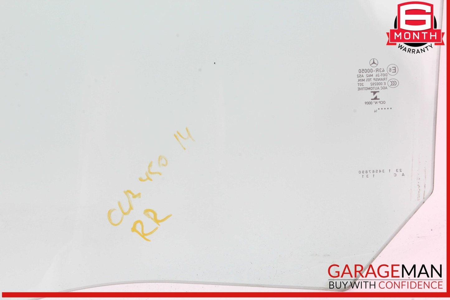 14-18 Mercedes W117 CLA45 AMG Rear Right Passenger Side Door Window Glass OEM