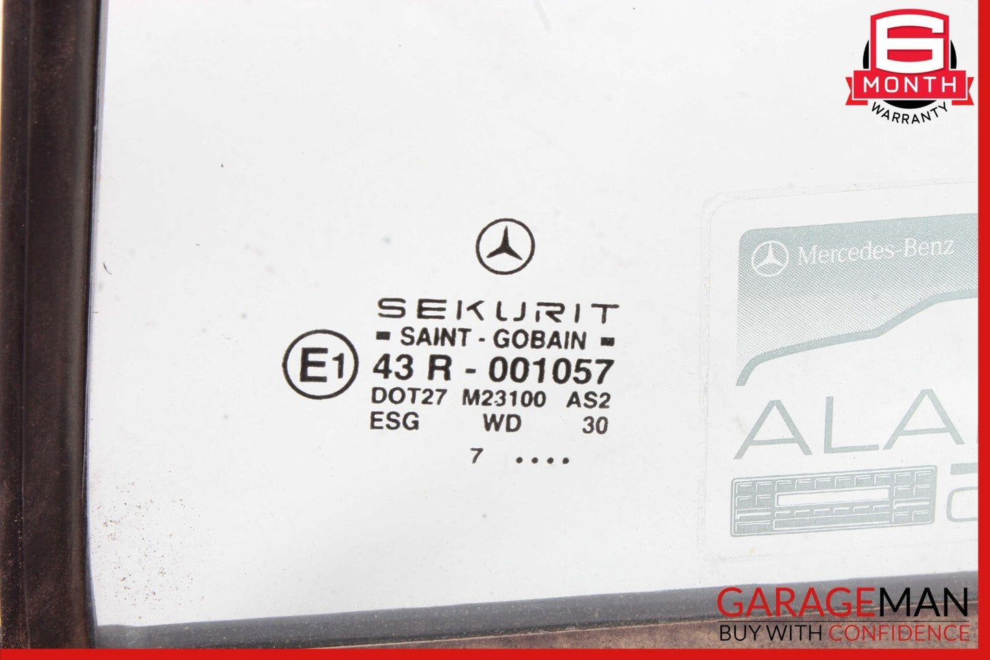 94-00 Mercedes W202 C230 Rear Left Passenger Side Door Quarter Window Glass OEM