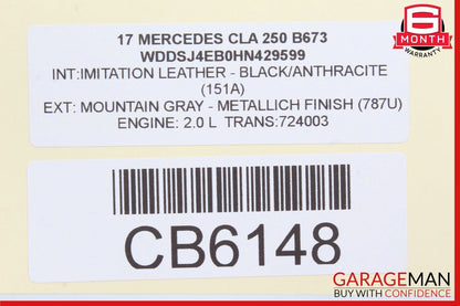 08-21 Mercedes W117 CLA250 Rear Overhead Top Upper Dome Light Reading Map OEM