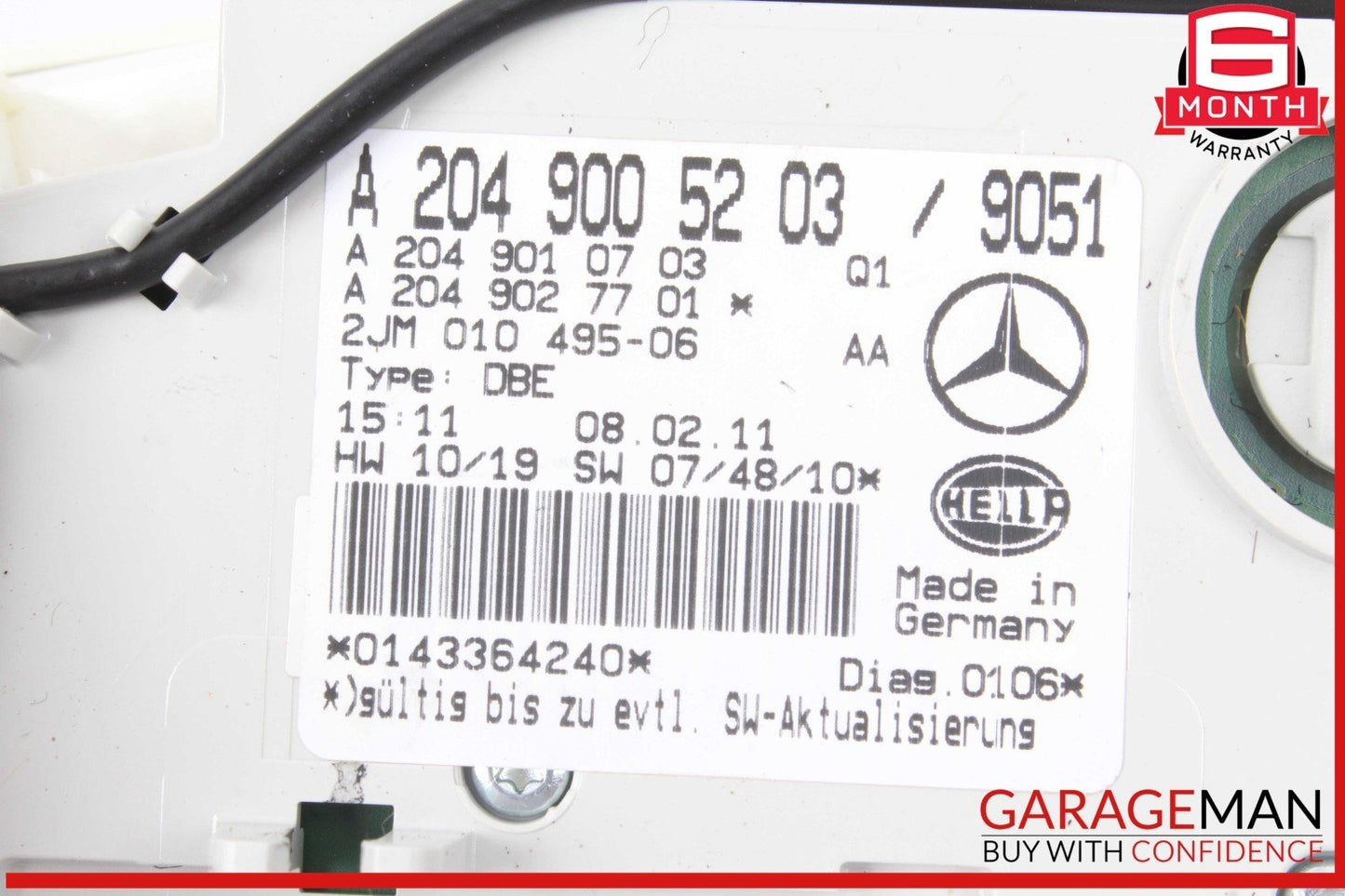 08-14 Mercedes W204 C300 C250 C63 AMG Overhead Dome Light Lamp 2049005203 OEM
