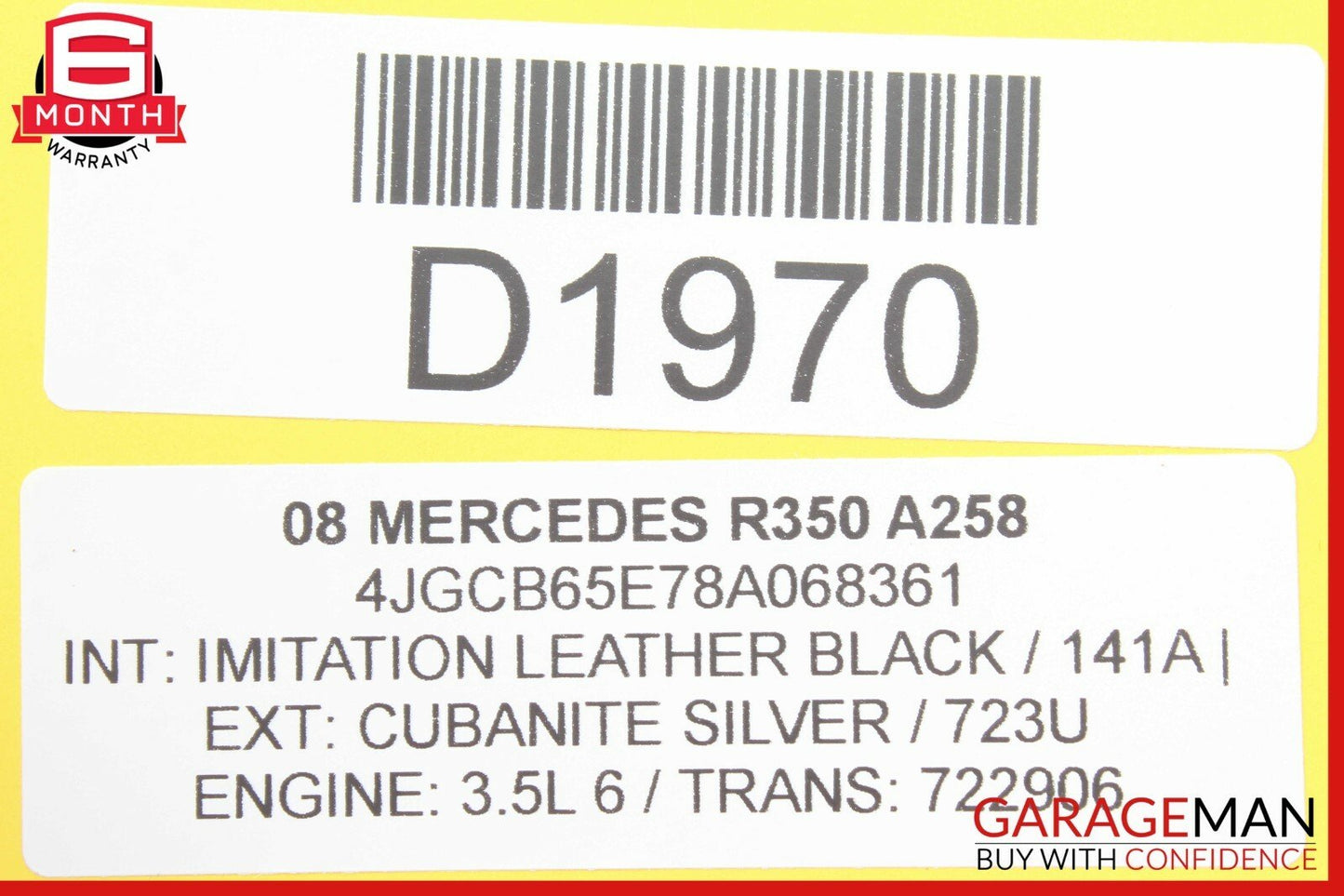 06-12 Mercedes W251 R350 GL450 ML63 AMG Panoramic Sunroof Sun Roof Motor OEM