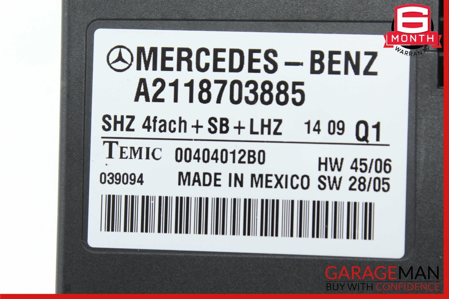 06-13 Mercedes X164 GL550 4MATIC Heated Seat Control Module 2118703885 OEM