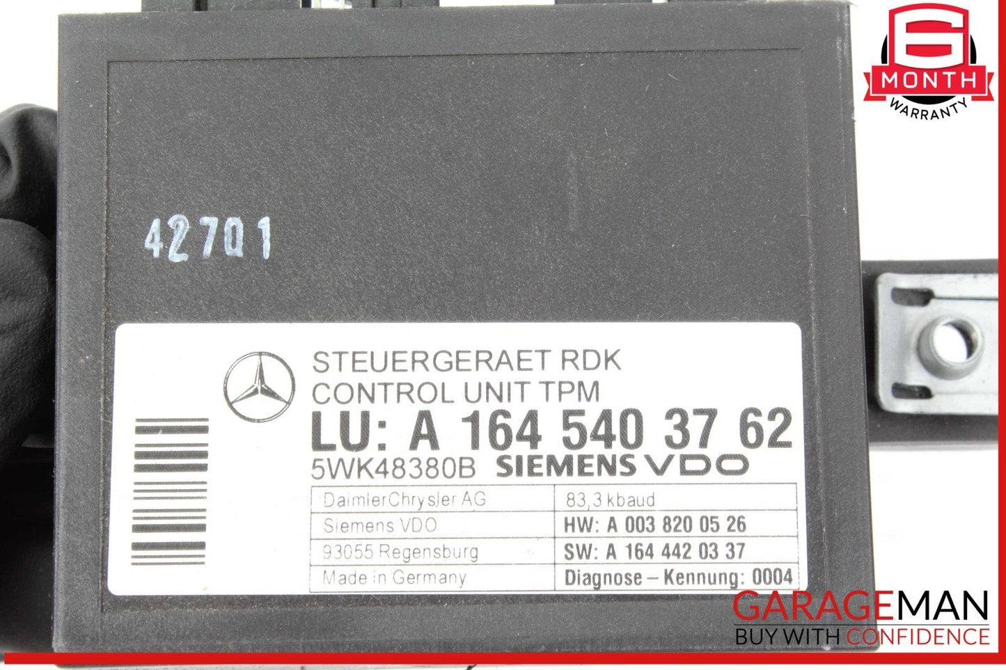 06-13 Mercedes W211 E350 ML350 R350 TPMS Tire Pressure Control 1645403762 OEM