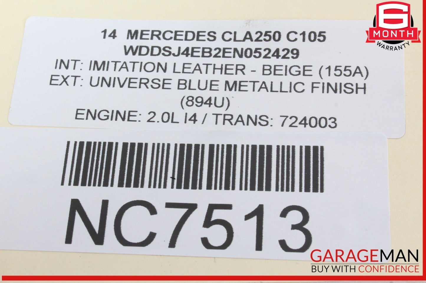14-19 Mercedes W117 CLA250 CLA45 AMG Rear Right Side Door Lock Latch Actuator