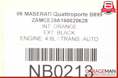 03-13 Maserati Quattroporte GT S M139 Front Upper Radiator Support Bracket OEM
