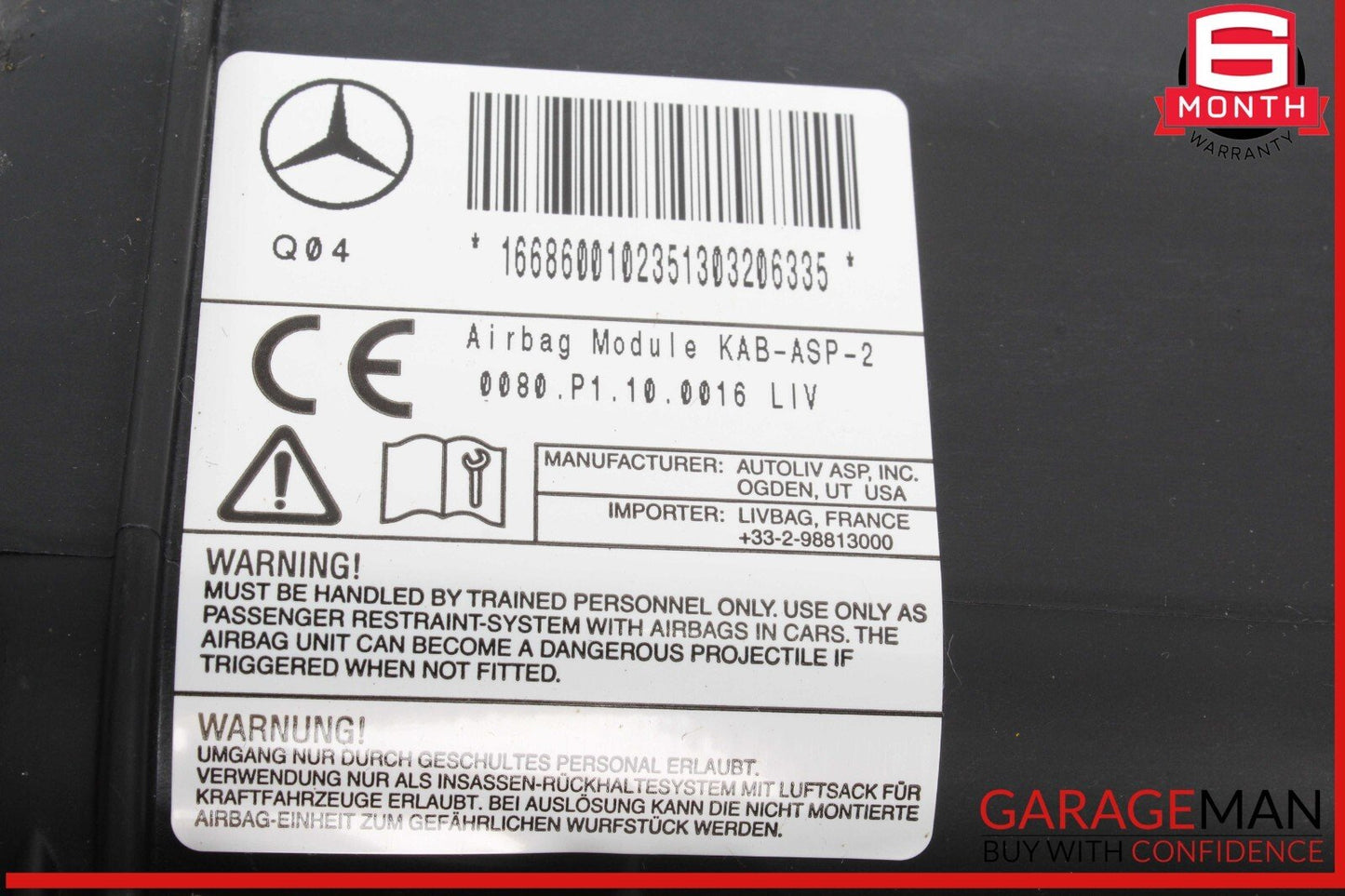 12-19 Mercedes X166 GL450 4MATIC Front Left Driver Side Knee Air Bag Airbag OEM