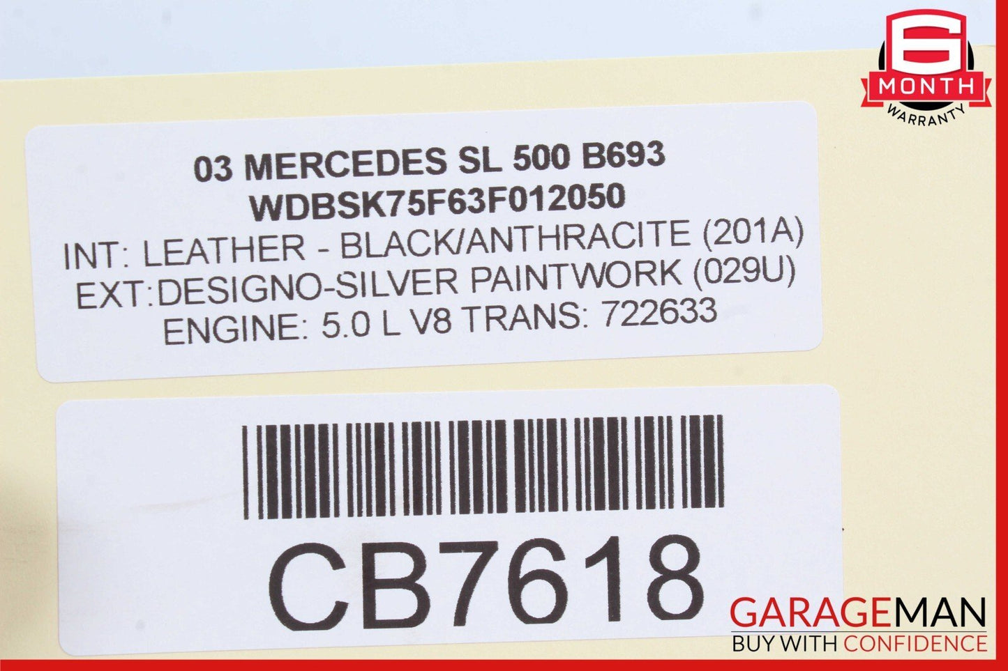 03-12 Mercedes R230 SL500 SL55 Master Window Switch Control Left Driver OEM