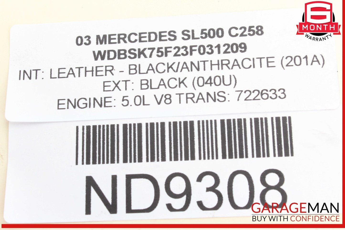 03-08 Mercedes R230 SL500 SL320 SL55 AMG Auxiliary Water Pump 2308300114 OEM