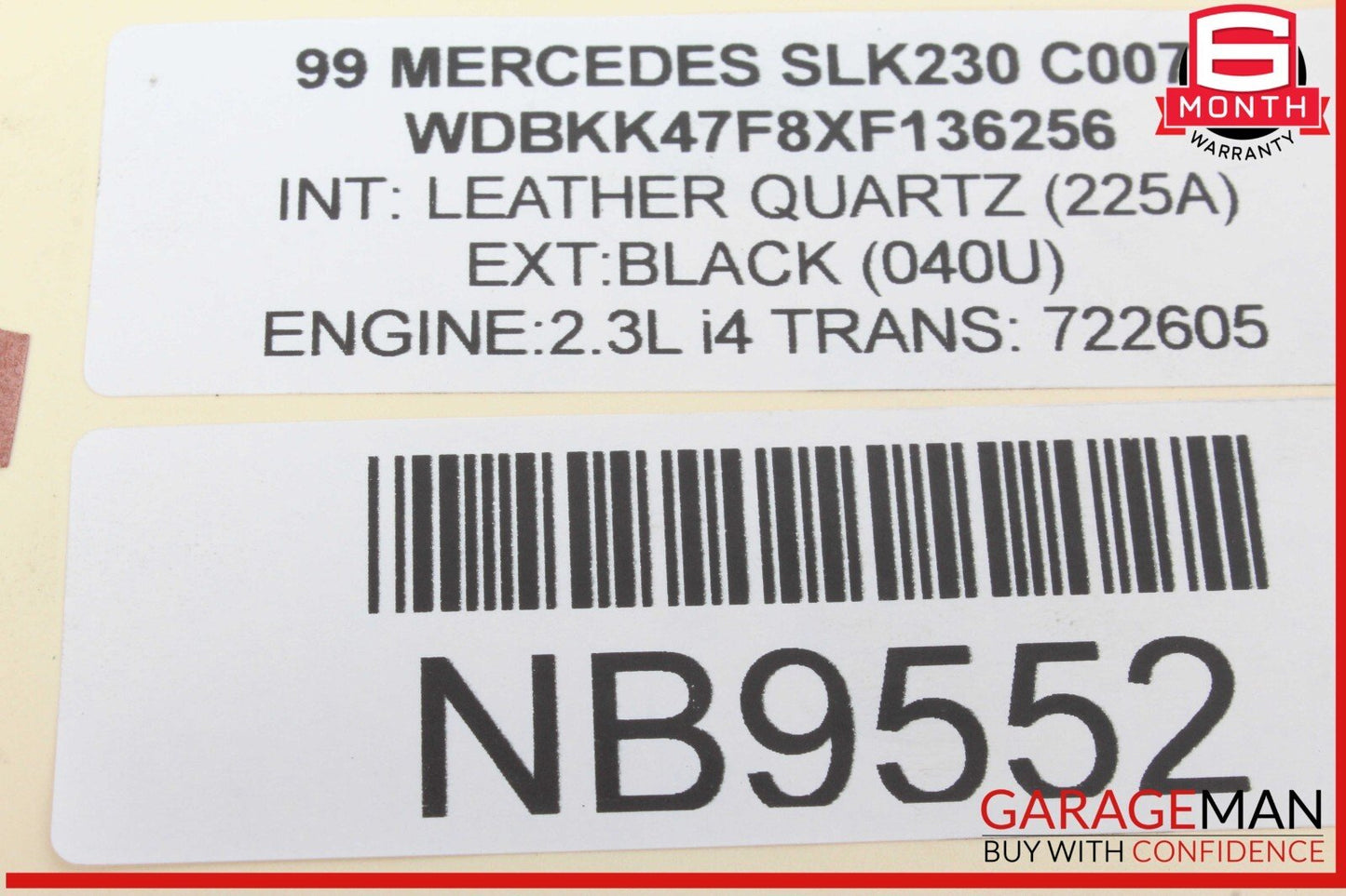 97-00 Mercedes R170 SLK230 Right Passenger Side Exterior Door Handle Black OEM