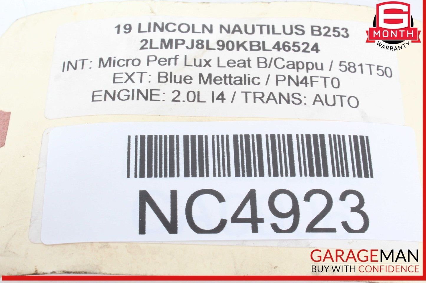 19-21 Lincoln Nautilus Restraint Control Module Unit K2GT14B321FB OEM