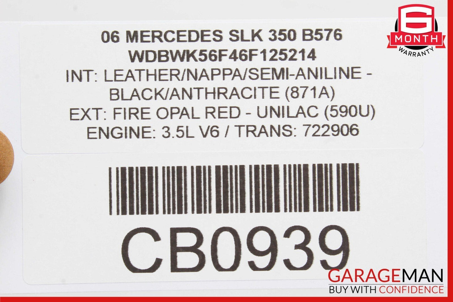 05-08 Mercedes R171 SLK350 SLK280 Front Left Side Seatbelt Seat Belt Retractor