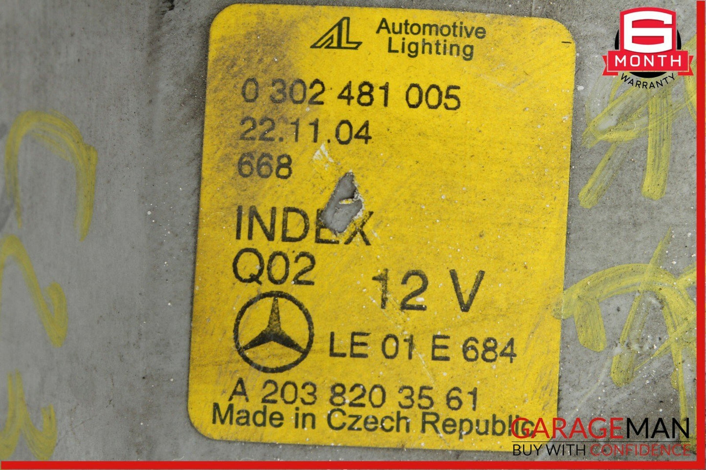 05-07 Mercedes W203 C230 Headlight Head Lamp Left Driver Side Halogen OEM