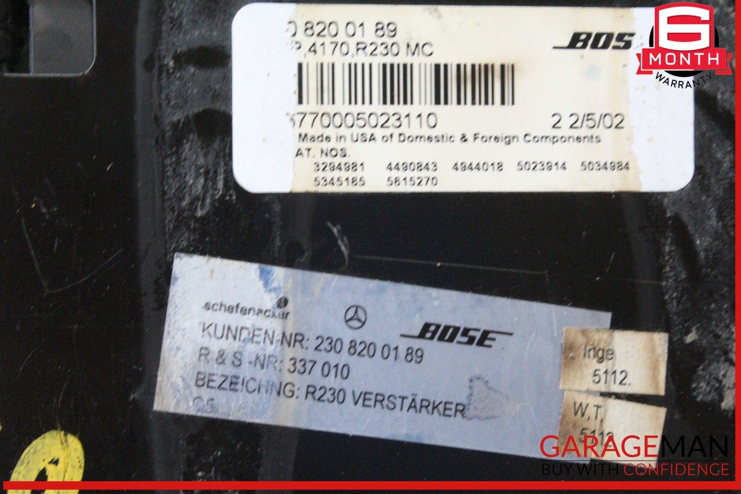 03-04 Mercedes R230 SL500 SL600 SL55 AMG Amplifier Amp Bose Audio Sound OEM