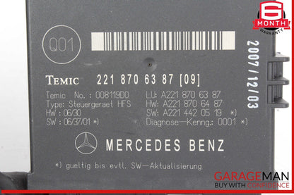 07-09 Mercedes W221 S550 S63 AMG Trunk Release Remote Open Close Module OEM