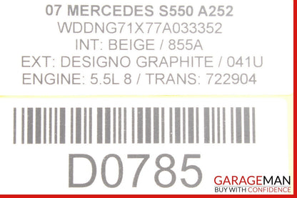 07-09 Mercedes W221 S550 Front Right or Left Side Seat Computer Control Module