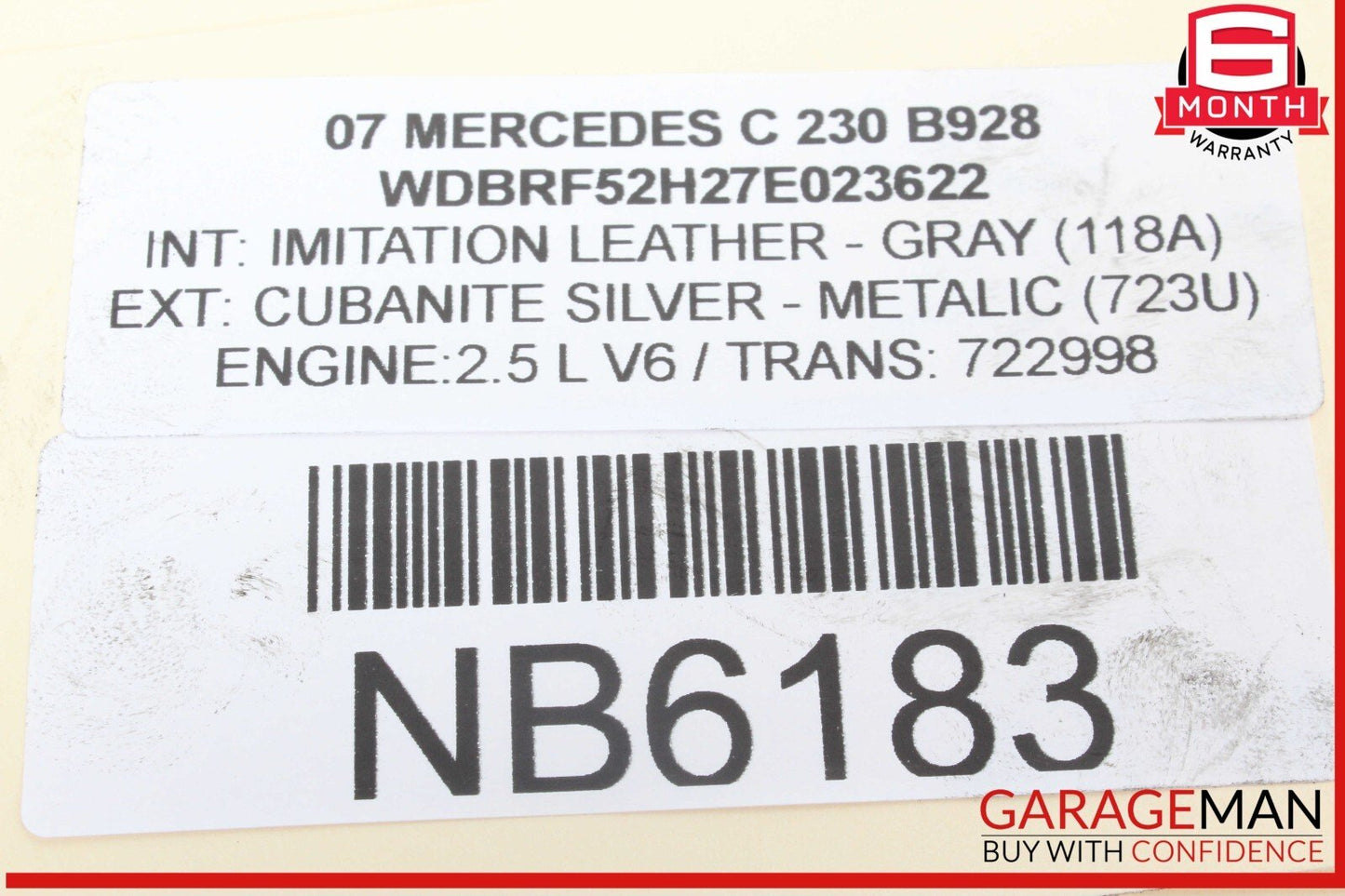 06-11 Mercedes W203 C230 E350 Engine Motor Brake Vacuum Pump 2722300465 OEM