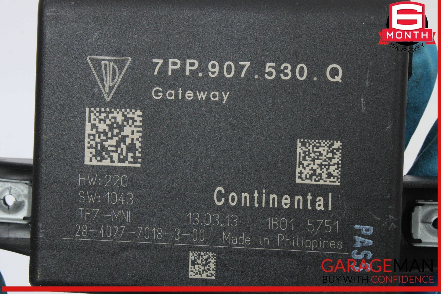 11-14 Porsche Cayenne 958 AWD Central Gateway Control Module Unit 7PP907530Q OEM