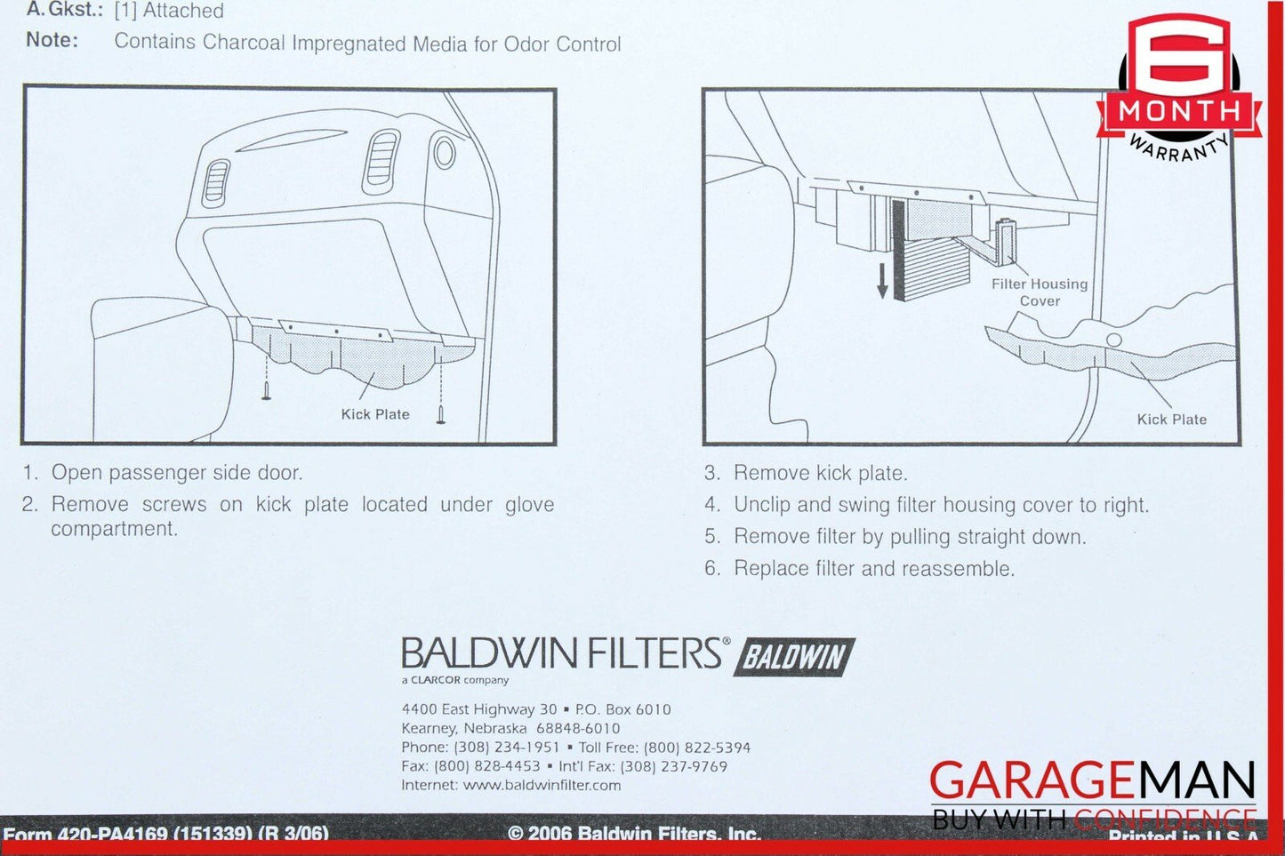 Baldwin Cabin Air Filter PA4169