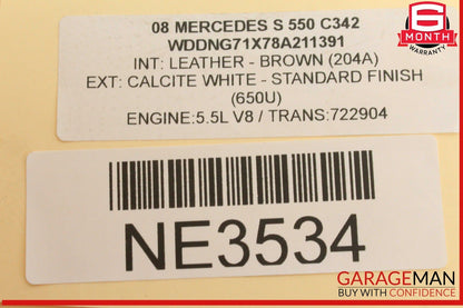 07-13 Mercedes W221 S550 S600 Front Right Side Bumper Reinforcement Bracket OEM