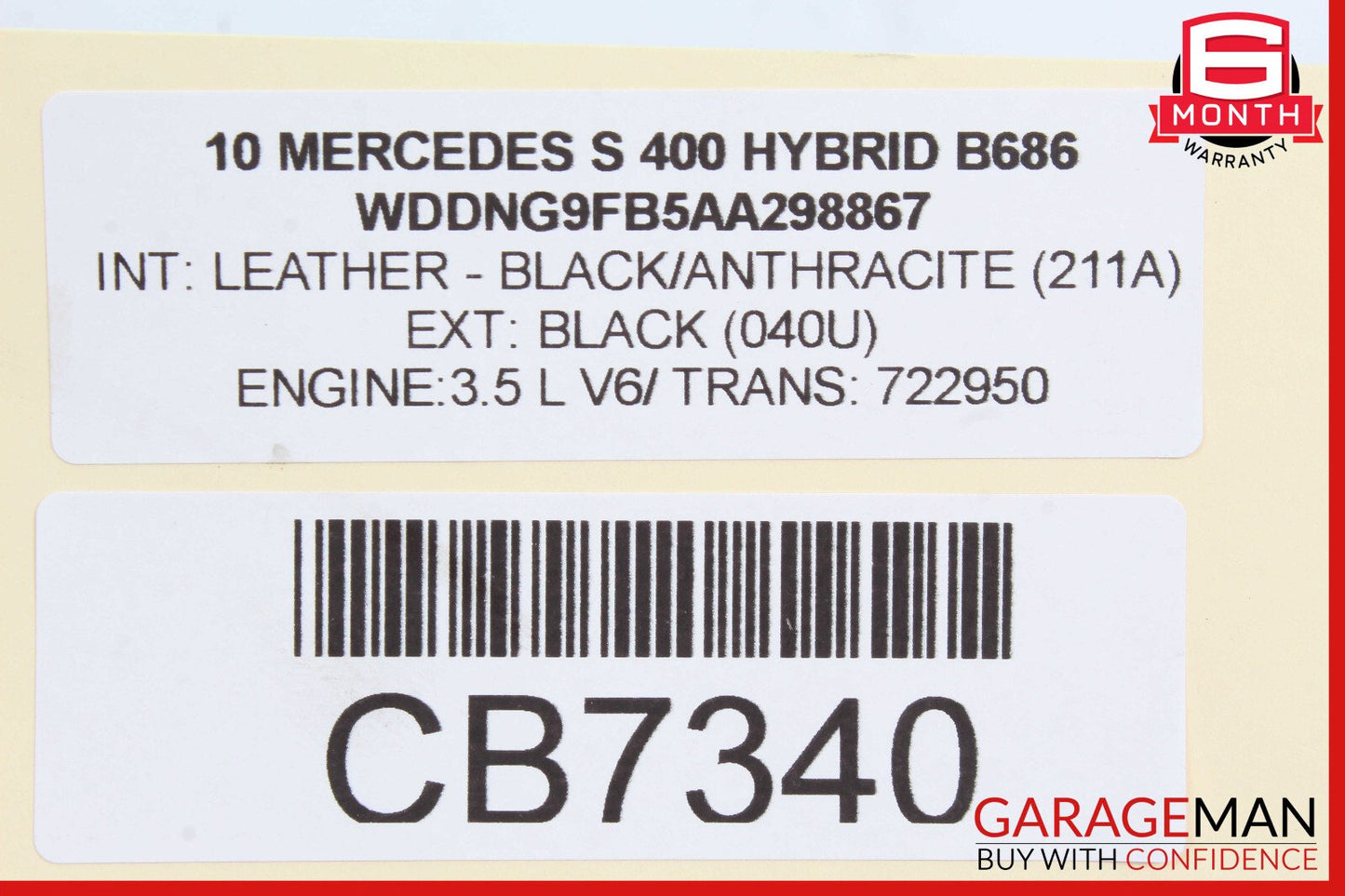 10-13 Mercedes W221 S400 Hybrid Vacuum Pump 2214300032 OEM