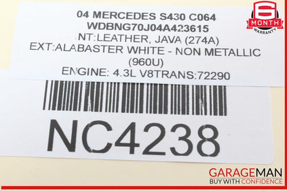 03-06 Mercedes W220 S430 S500 S600 Front Right Side Seat Control Module Unit OEM