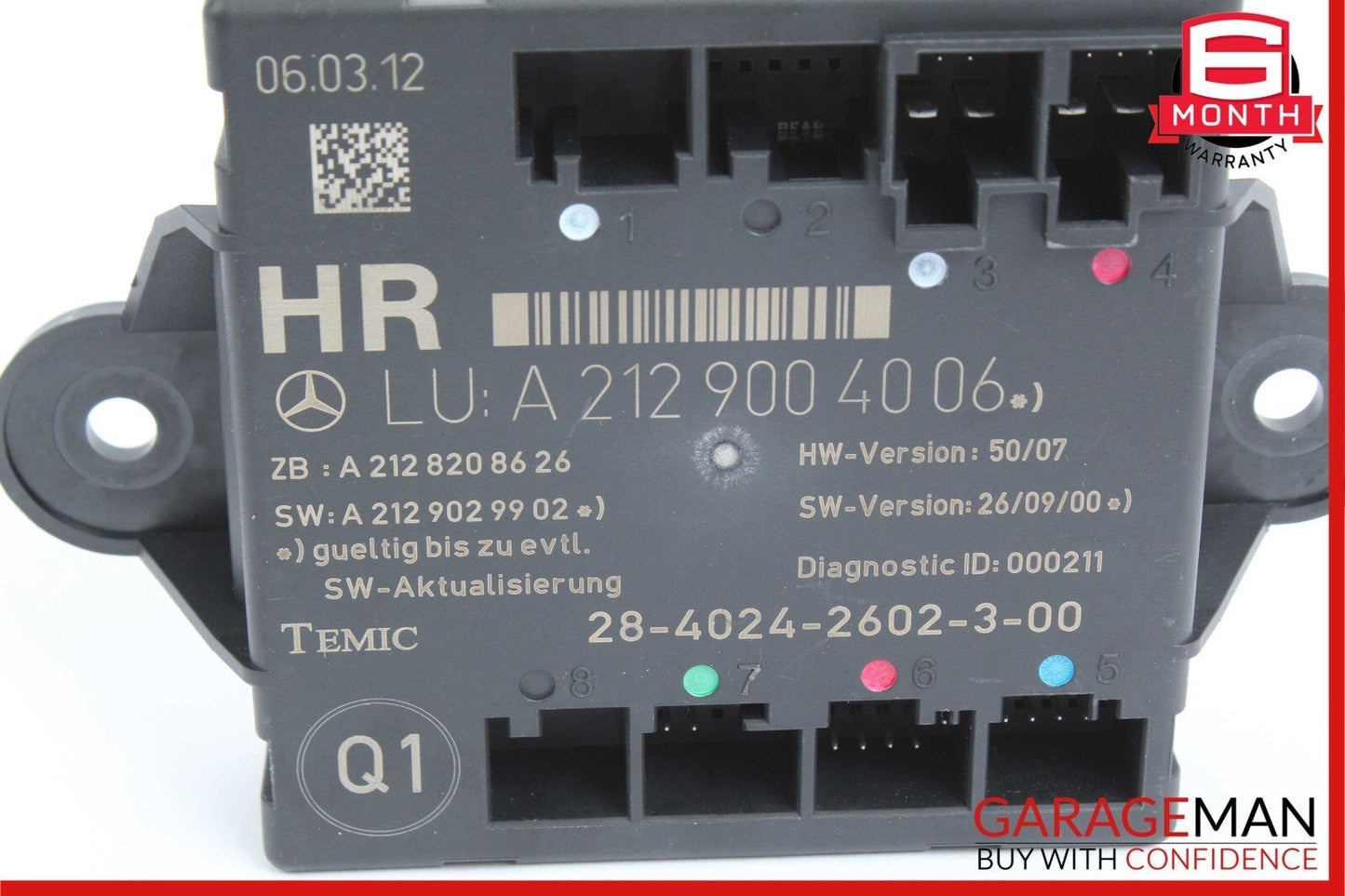 08-18 Mercedes W212 E350 C350 Rear Right Side Door Control Module OEM