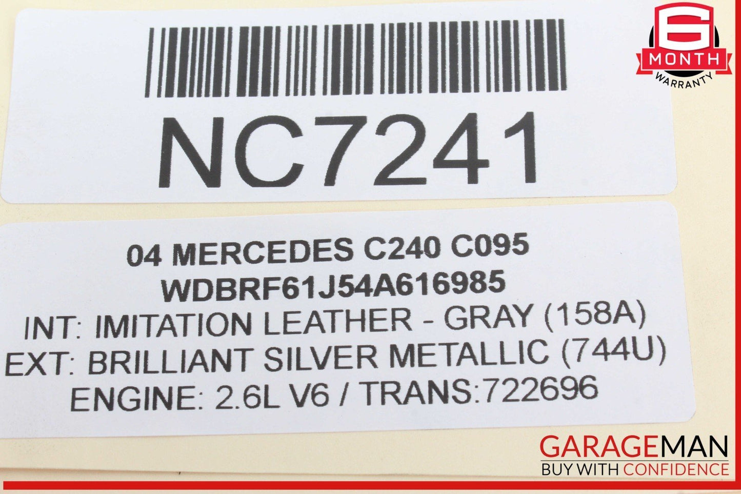 01-07 Mercedes W203 C240 C320 Rear Right & Left Shock Absorber Coil Springs Set