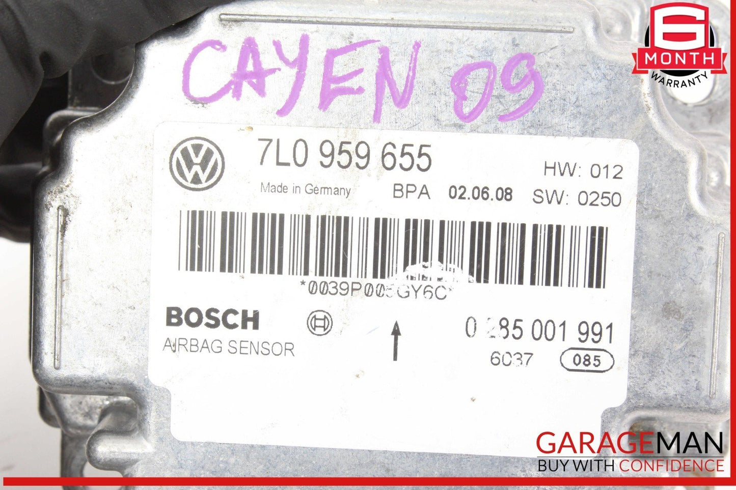 08-10 Porsche Cayenne 957 Airbag Air Bag SRS Sensor Control Module 7L0959655 OEM