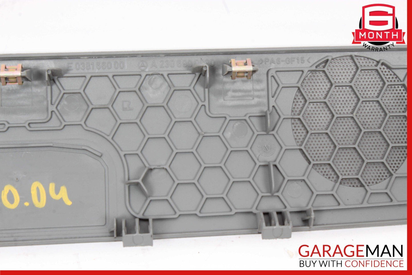 03-12 Mercedes R230 SL500 SL550 Rear Deck Speaker Cover Trim Panel Gray OEM