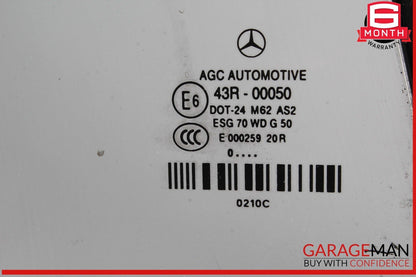 11-17 Mercedes W207 E350 Convertible Rear Right Side Quarter Door Window Glass