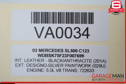 03-12 Mercedes R230 SL500 SL550 Convertible Top Right Side Load Assist Cylinder