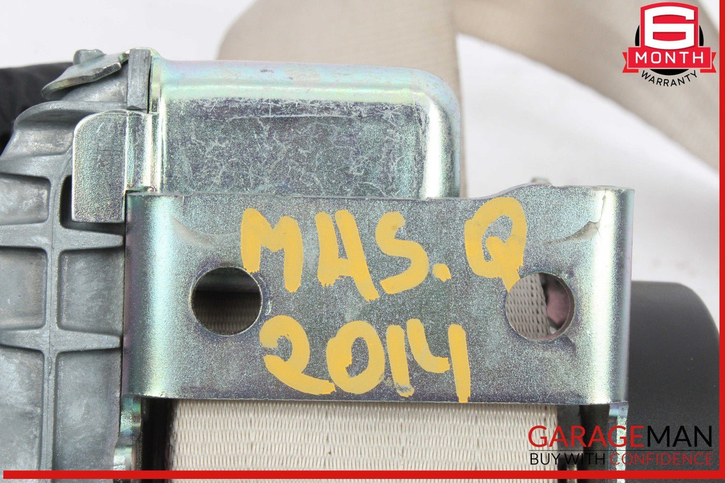 14-17 Maserati Quattroporte S Rear Left or Right Side Seat Belt Beige OEM