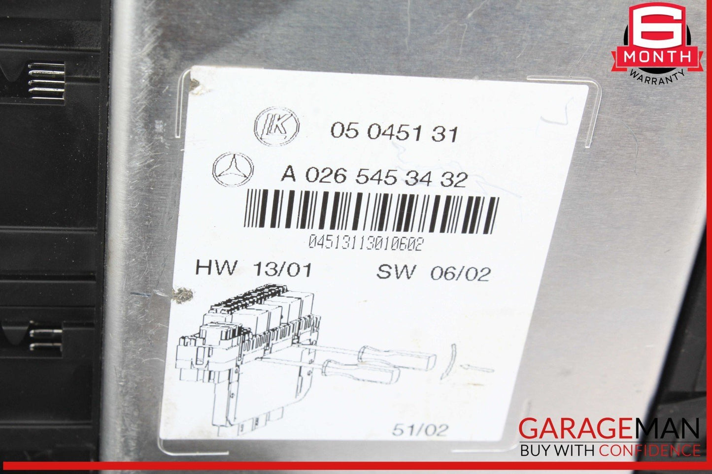 03-12 Mercedes R230 SL500 SL55 AMG SL550 Rear SAM Fuse Box Relay Module OEM