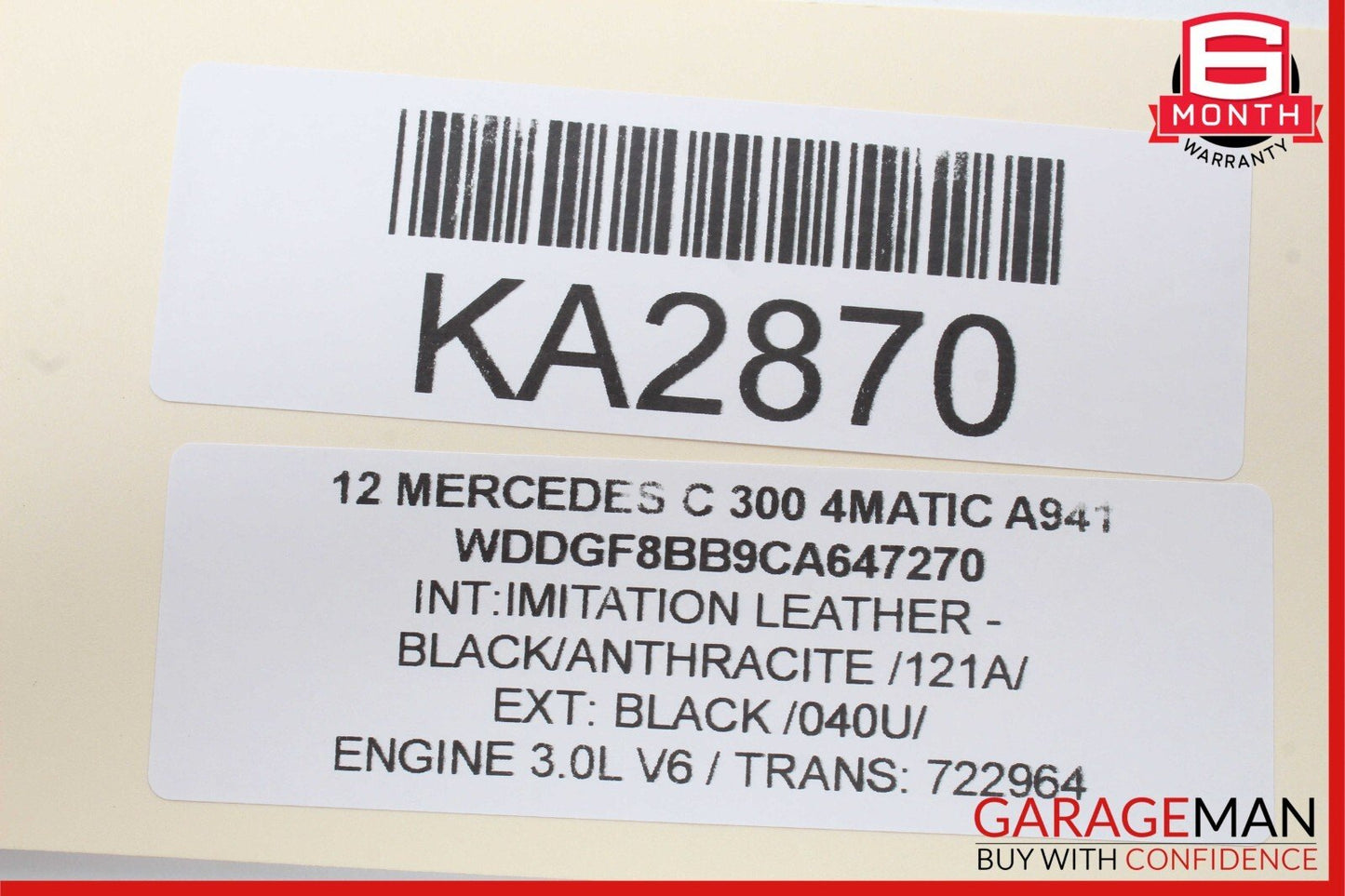 08-14 Mercedes W204 C300 C63 AMG Rear Trunk Tailgate Release Open Handle OEM