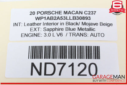 15-24 Porsche Macan 95B Front Right Passenger Side Door Lock Latch Actuator OEM