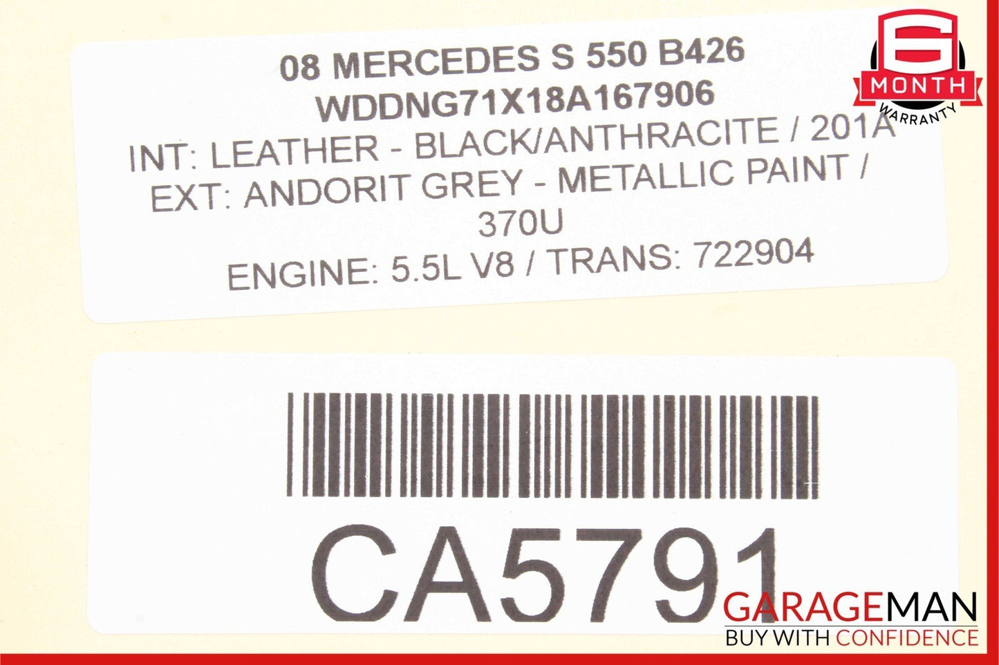07-09 Mercedes W221 S550 S450 Rear Left or Right Side Door Audio Speaker