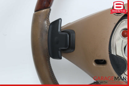 10-13 Mercedes W221 S550 S600 Steering Wheel w/ Paddle Shifters Brown Wood OEM