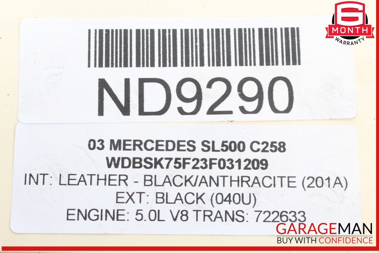 03-08 Mercedes R230 SL500 Front Left Side Bumper Support Reinforcement Bracket