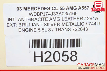 00-06 Mercedes SL500 S430 S500 CL55 AMG Anti Theft Alarm Sensor Control Module