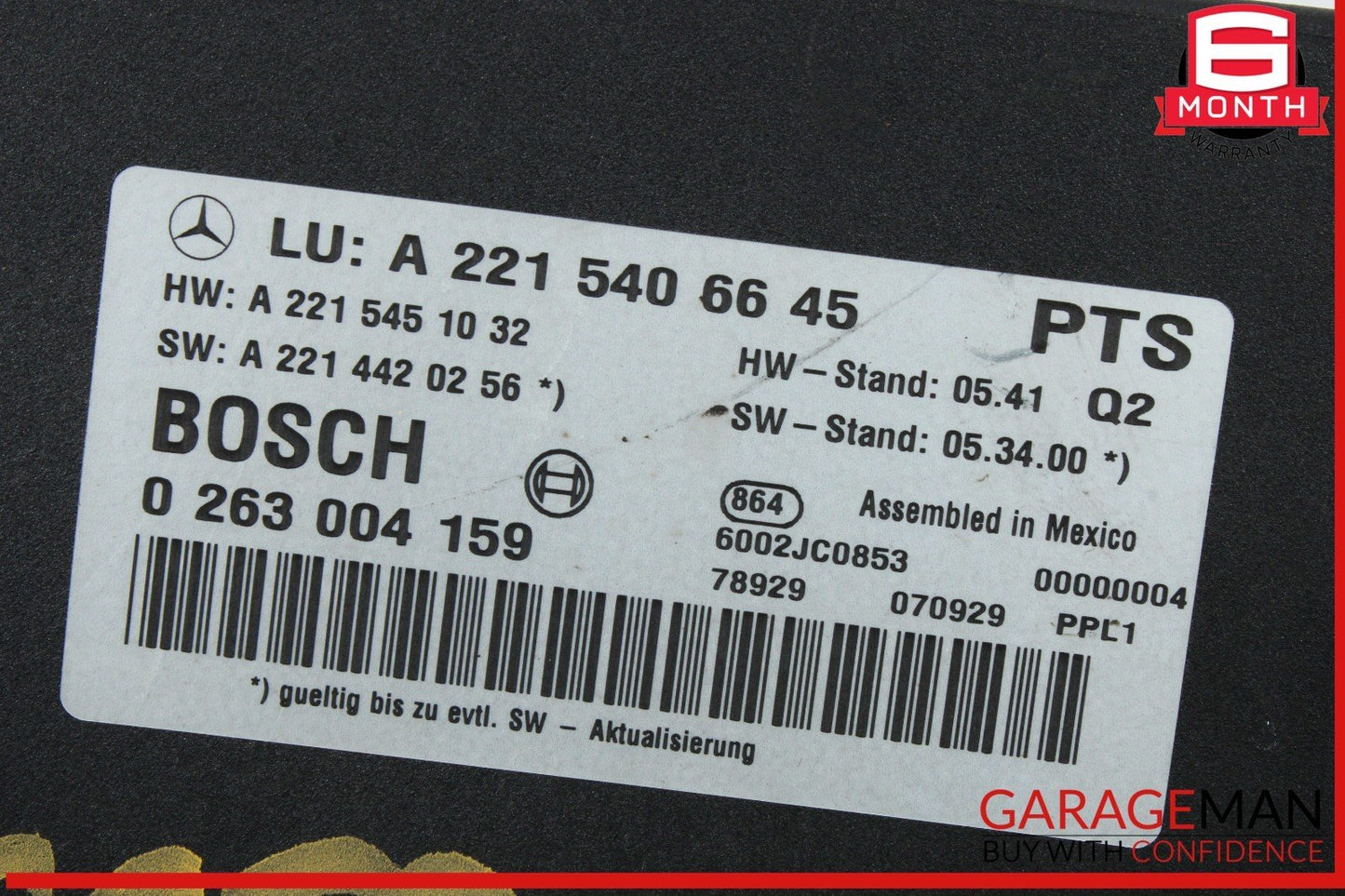 07-10 Mercedes W221 S550 CL550 Parktronic Control Module PDC 2215406645 OEM